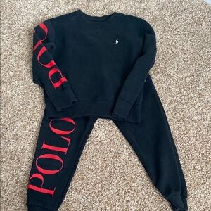 Polo by Ralph Lauren Black Joggers with Red Logo
